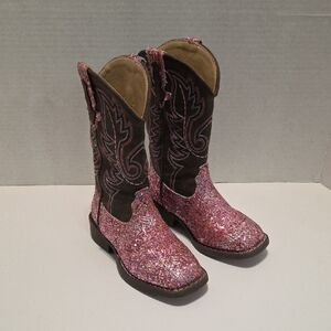 Roper Pink and Brown Kids Boots